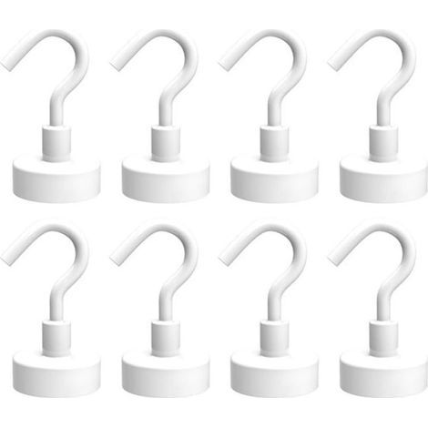 Crochet magnétique - Grand support Domaine d'utilisation : cuisine Aimants super puissants avec crochets 16 mm 8 magnétiques Blanc White 16mm-8pack (1/5)