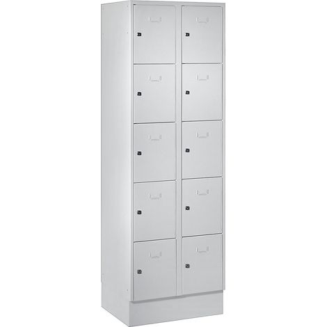 Wolf, Vestiaire à 5 casiers Dresden, 2 compartiments, gris