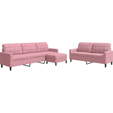 Maison Exclusive - Set di Divani 3 pz con Cuscini rosa in Velluto