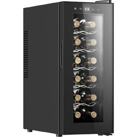 Cecotec Vinoteca Bolero GrandSommelier 1250 CoolCrystal. Bodega para 12 botellas, enfriamiento termoeléctrico (1/5)