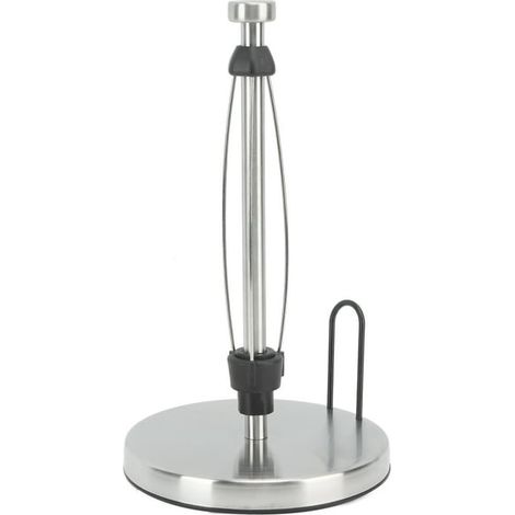 Porte Essuie-Tout Inox avec Amortisseur Sans Percage, Support Papier Mural à une Main, Finition Argent, Design Rond pour Cuisine et Maison (1/5)