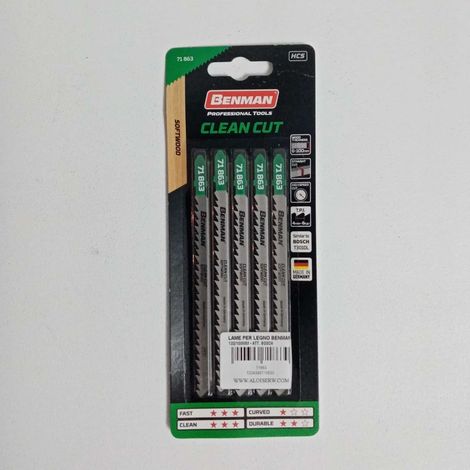 Benman lame attacco bosch da 110/132mm per seghetto alternativo per legno dentatura media - blister da 5 lame (1/5)