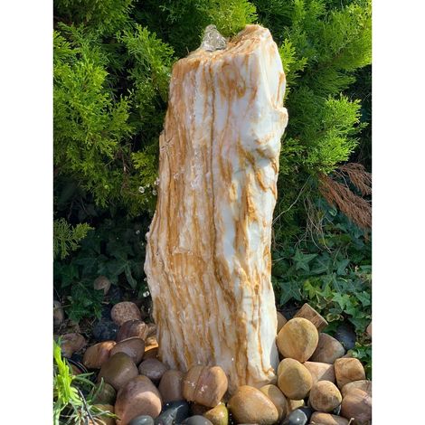 Riveria Monolith Water Feature with Pump, Light, Reservoir and Grid - 5060cm H, 2530cm Base