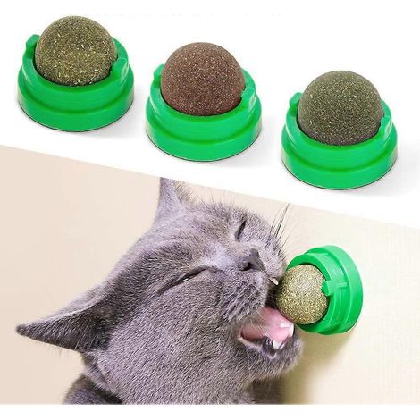 3-Pack Catnip Ball Toys - Edible Cat Toys for Cleaning Teeth and Dental Health