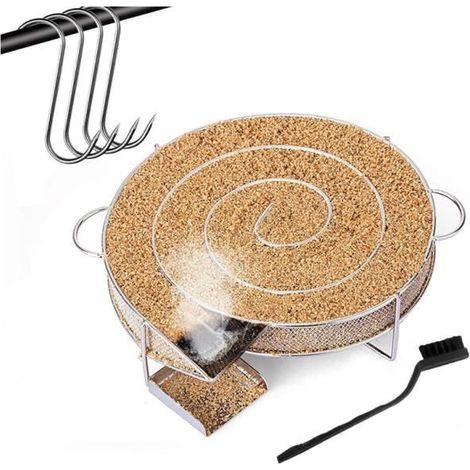 Cold Smoke Generator - Metal Coil Smoker - 4 Hooks Included - Perfect for Meats and Fish