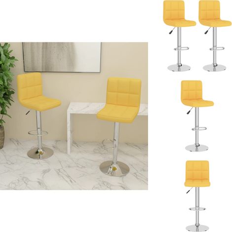 Tabourets de bar lot de 2 jaune moutarde tissu - Tabouret De Bar - Chaise De Bar - Tabouret De Comptoir - Chaise De Comptoir - Meubles De Cuisine (1/5)