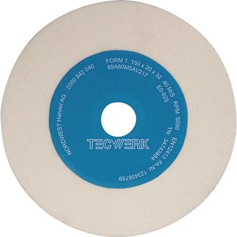 TECWERK Schleifbockscheibe Ø150xB20x32mm 80 Form A AlOxid TECWERK (1/2)