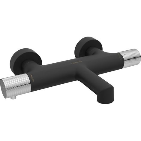 Sapho Solaris - Mitigeur thermostatique de baignoire, noir mat/chrome WD010BC (1/4)