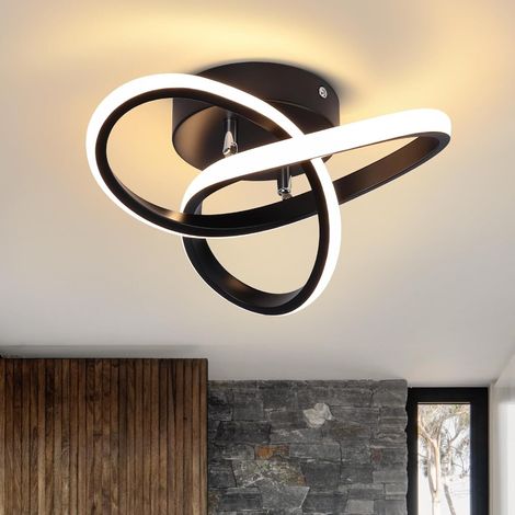 LED Ceiling Light 22W Ceiling Lamp Modern Simple Art Deco for Living Room Island Bedroom Lounge Balcony - Black 3000K Warm Light (1/5)