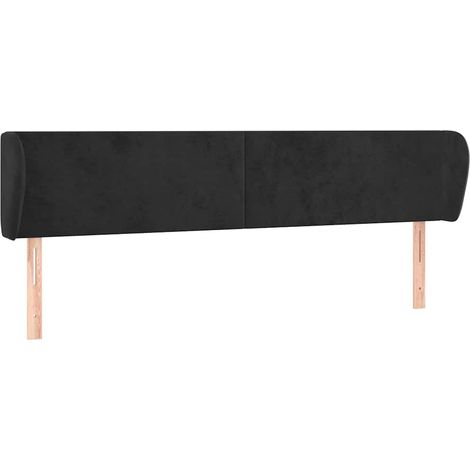 Maison Exclusive - Cabecero de terciopelo negro 203x23x78/88 cm (1/5)