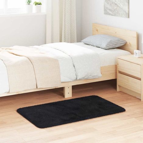 Tapis shaggy à poils longs-Tapis de salon-Tapis Chambre NAVARRA noir 60x100 cm polyester 296694 (1/5)