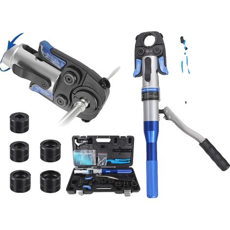Pince à sertir en cuivre hydraulique, matériau en alliage d'aluminium, type à entraînement manuel, design compact, compatible avec les anneaux en cuivre, matrices interchangeables (1/5)