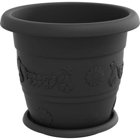 Maison Exclusive - Blumentöpfe 24 pcs Schwarz Ø 30 x 25 cm Kunsts