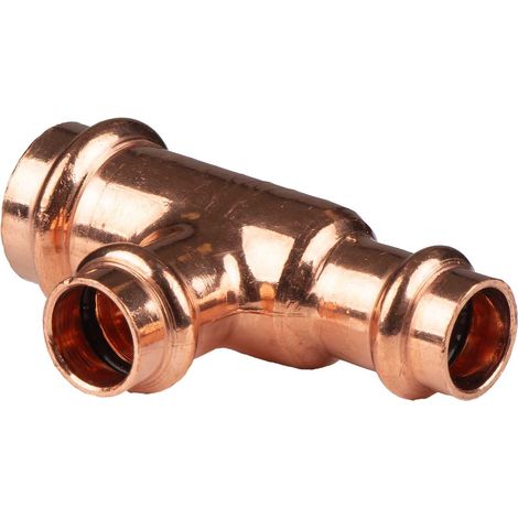 Kupfer Pressfitting T-Stück reduziert 22 x 15 x 15 mm V+M-Kontur DVGW