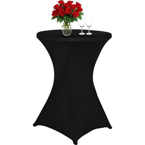 Mantel para mesa de cóctel, negro, 80 cm (1/5)