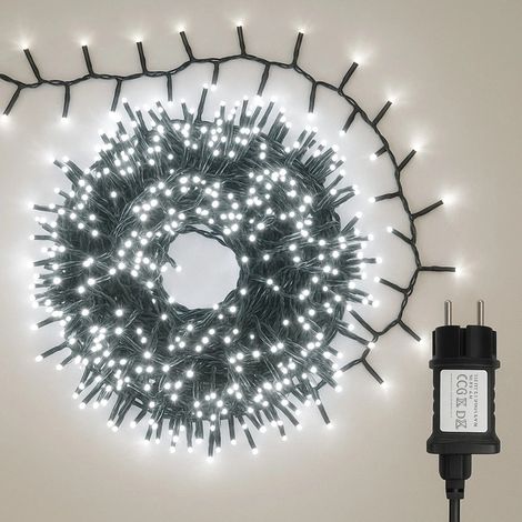 Luci di Natale 2000 LED 80m Catena Luminosa IP44 Interno Esterno Decorazioni Natalizie Bianco Naturale