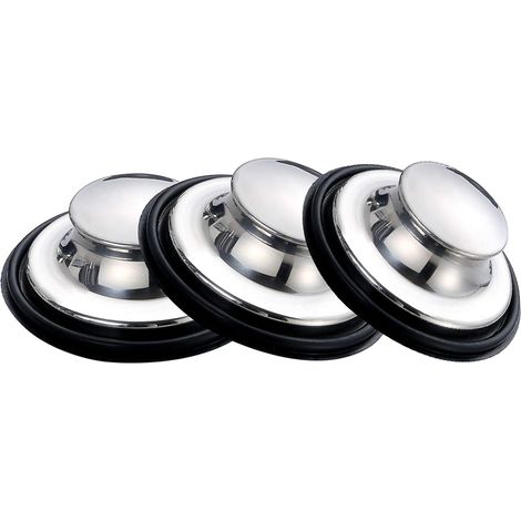 Spülbeckenstöpsel, Edelstahl-Küchenspülenstöpsel, (85 mm) Durchmesser (3er-Pack) (1/4)