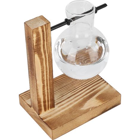 Set aus durchsichtigen Glas-Wasserpflanzen, kreative Hängevase aus Holz für Tischdekoration, Hydrokultur, Wohnaccessoires, Modell A (1/5)