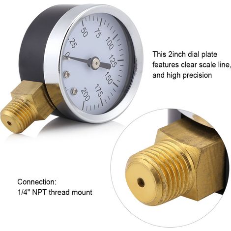 TS-50-200 psi 1/4 NPT Manometer (1/5)