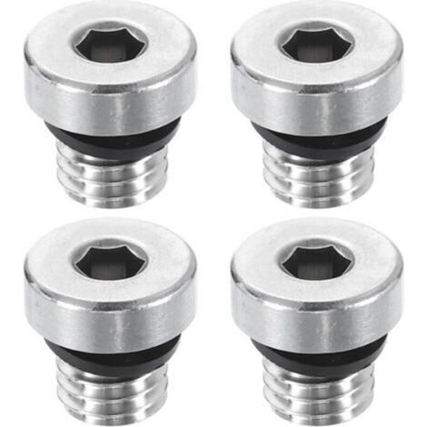 Rohrstopfen aus Edelstahl 304 – 4er-Pack, M8×1,25 Außengewinde, Sechskantkopf mit Dichtring