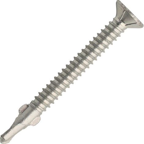 Scell-It – Vis autoperceuse 4,8x50mm TFAXBM48050 – Bi-métal inox A2/acier cémenté – Tête fraisée 120° – Ailettes pour perçage efficace