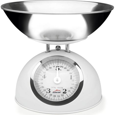 Lacor - 61714 - Bilancia da Cucina retrò in Acciaio 5 kg - Rosso (1/3)