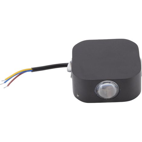 Applique murale double moderne minimaliste IP65 étanche lumière extérieure en aluminium pour jardin couloir terrasse éclairage décoratif (lot avec 3119220046711) (AC85-265V carré noir lumière blanche) (1/5)