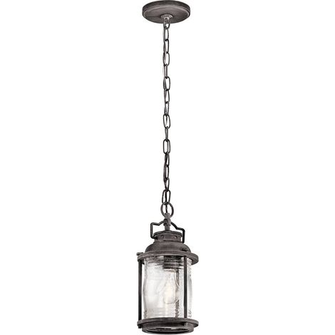 Elstead Ashland Bay - Petite lanterne à chaîne de plafond extérieure à 1 lumière, zinc IP44, E27 (1/5)