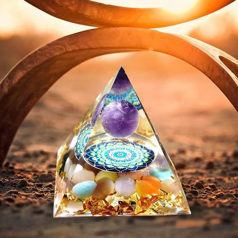 Pyramide en Cristal Améthyste et Péridot, Générateur d'Énergie, Équilibre Chakras, Protection Reiki, Méditation, Décor Artisanal, Pierre Naturelle, Pièce Unique (1/5)
