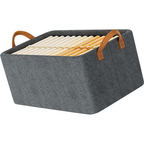 Zusammenklappbare Aufbewahrungsbox aus kationischem Stahl, tragbarer Kleiderorganizer, Spielzeugkorb aus dickem Stoff, grau (1/5)