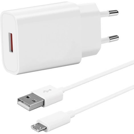 Chargeur Rapide pour Samsung Galaxy A10/S7/S6/J3/J5/J7/S4/A6/A7/A3(2015),Xiaomi Redmi 12C/9C/9A/10A/7A/6A,Chargeur et Câble Micro USB 1,5m (1/5)