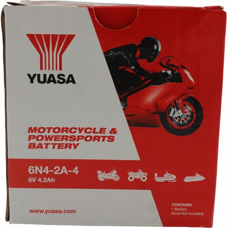 Yuasa batteria yuasa 6n4-2a-4 batteria moto convenzionale 12 v capacità affidabile resistente vibrazioni (1/5)