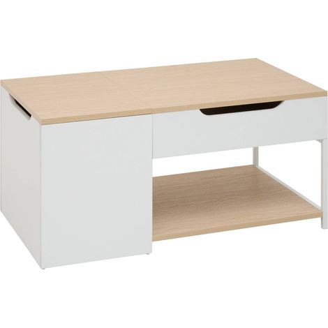 Mesa de centro elevable luma, rectangular, 50 x 90 cm, blanca - 5five (1/5)