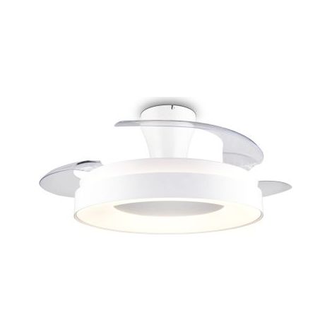 Trio Lighting Ventilador de techo con luz LED 32W VANSBRO blanco DC de aspas retráctiles 4000lm CCT 2700-6500K Ø106cm para interior (1/5)