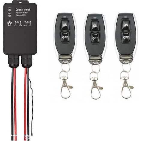 Interrupteur sans fil 433 MHz, module relais étanche extérieur 8-80 V CC 30 A pour pompe, éclairage et ventilateur