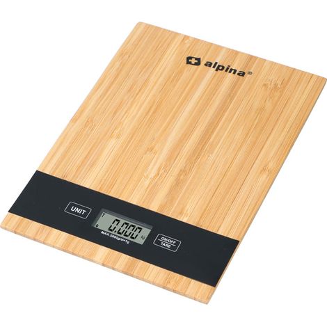Alpina - B谩scula de cocina digital de bamb煤 de 5 kg (1/5)