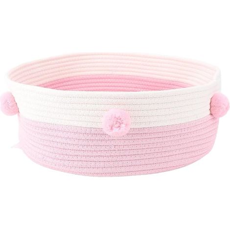 Chat panier lit, berceau de chat avec tour de lit, corde de coton tissé lit de chat élégant, hamac de matelas de chat pour la maison intérieure (Rose) (1/5)