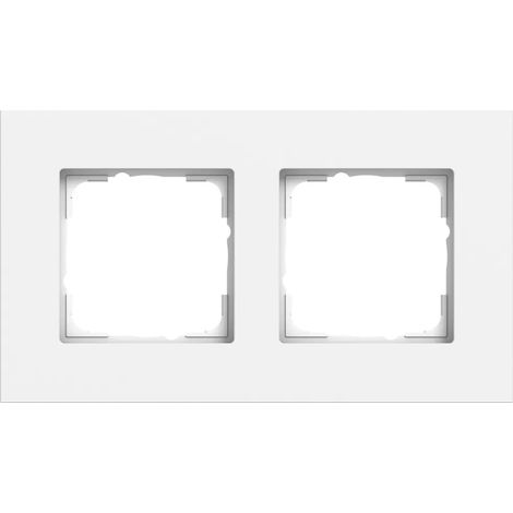 Gira Cadre de recouvrement 2f Gira Esprit Alu.Blanc pur m(lack.) [0212407], 0212 407