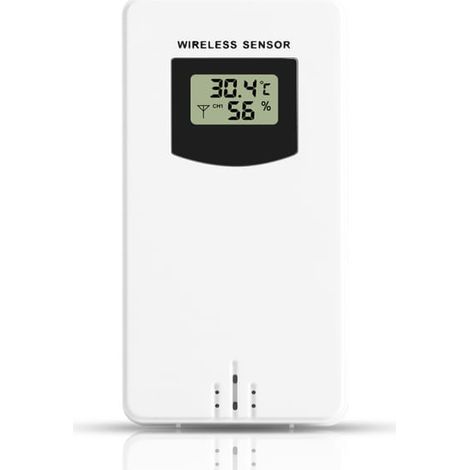 Drahtloser Temperatur- und Feuchtigkeitssensor, geeignet für den Innen- und Außenbereich, elektronisch und digital. (1/5)