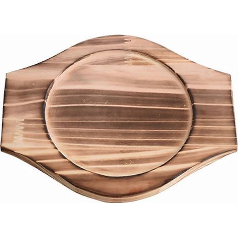 Dessous de plat en bois pour bol en pierre, sous-plat isolant thermique, dessous de plat en bois pour bol de cuisine en pierre.-18.3X13.9X1.6CM (1/4)