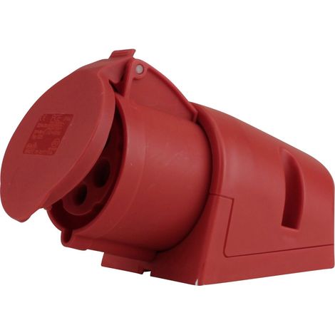PCE CEE-Wandsteckdose 5-polig 32A rot Adapterstecker (1/2)