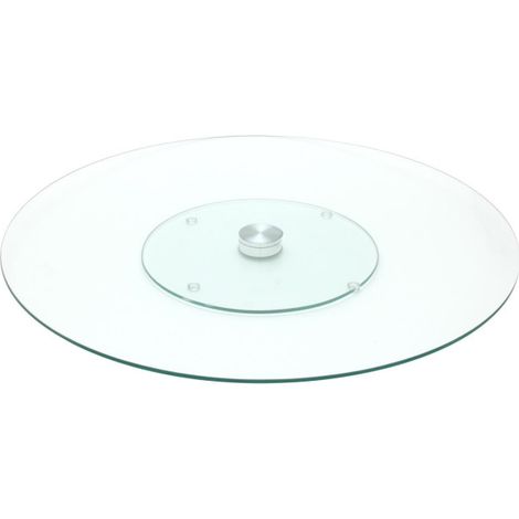 Paris Prix – Plateau tournant en verre 45cm – Transparent – Facile d'entretien – Design rond pour service élégant – Accessoire décoratif (1/4)