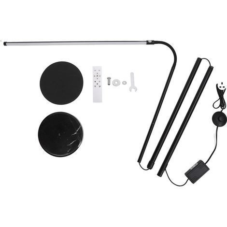 Lampadaire LED 20W sur pied, gradation sans palier, 3300K‑6500K, télécommande, lampe de beauté, 110‑240V, fiche UK. (1/5)