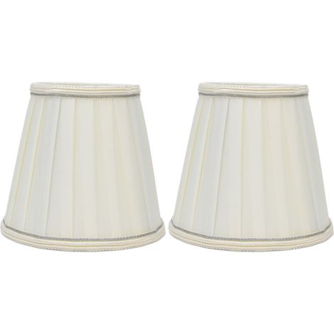 2 pièces Double petit abat-jour à clipser sur ampoule Confortable Matériau Abat-jour en tissu pour table Lustre Lampe murale PX33 (1/5)