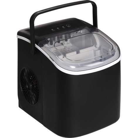 Machine à glaçons, 12kg en 24h, 9 glaçons en 6-12 minutes, ice maker avec poignée, panier et pelle, 22,2x29,4x29cm, noir (1/5)