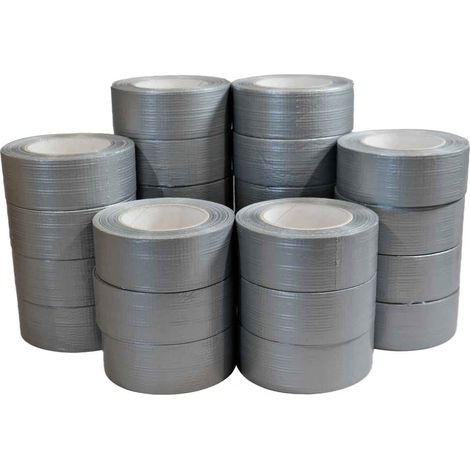 Tecplast – Ruban adhésif toile américaine gris 175µ – Adhésif 48 mm x 50 m pour raccordements étanches – Carton de 24 rouleaux