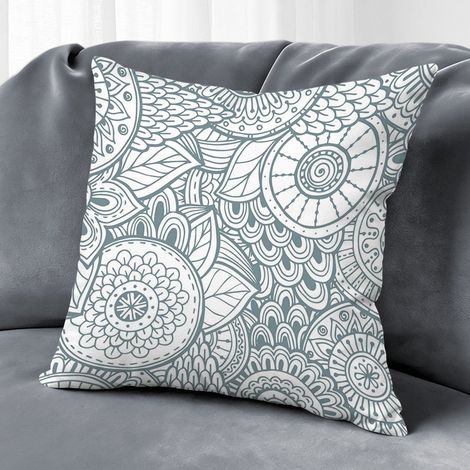 Housse de coussin fleurs colorées, décoration maison intérieure,45×45cm (1/5)