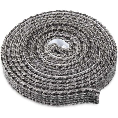 Guarnizione autoadesiva in fibra di vetro per stufe a legna, caminetti e forni, resistente al calore fino a 550 °C, dimensioni 3 mm x 20 mm x 3 m, ideale per sportelli di forni e caldaie. (1/3)