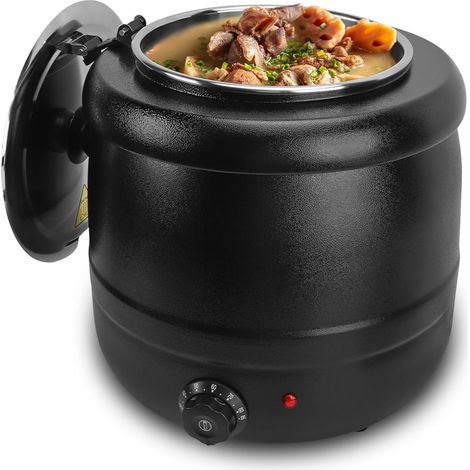 Marmite à soupe électrique, 10 L Soupière électrique Bouilloire à Soupe Chauffe-Soupe avec Récipient Intérieur Amovible en Acier Inoxydable pour Soupe Fromage Vin Chaud (1/5)