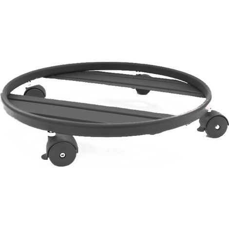 Carrello sottovaso tondo con ruote cm. 25 NERO
